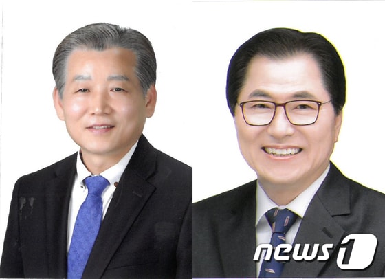 김신(왼쪽)·신우철 더불어민주당 전남 완도군수 경선 후보.2022.5.1/뉴스1 