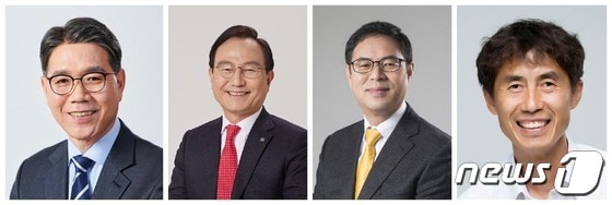 (왼쪽부터) 이재관, 박상돈, 황환철, 전옥균 천안시장 후보.© 뉴스1