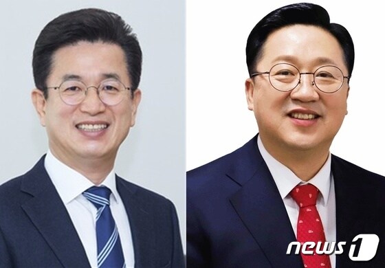 더불어민주당 허태정(왼쪽), 국민의힘 이장우 대전시장 후보 ©뉴스1