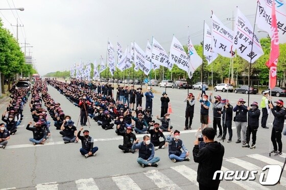 전북 군산항 화물연대 파업./© 뉴스1 DB
