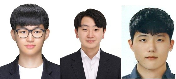 배경석(왼쪽부터), 윤혁종, 김성민 학생© 뉴스1