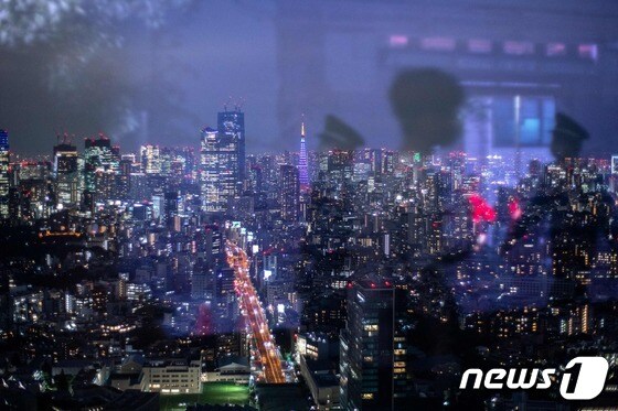 일본 시부야 스카이에서 내려다 본 도쿄타워 야경. © AFP=뉴스1 © News1 강민경 기자