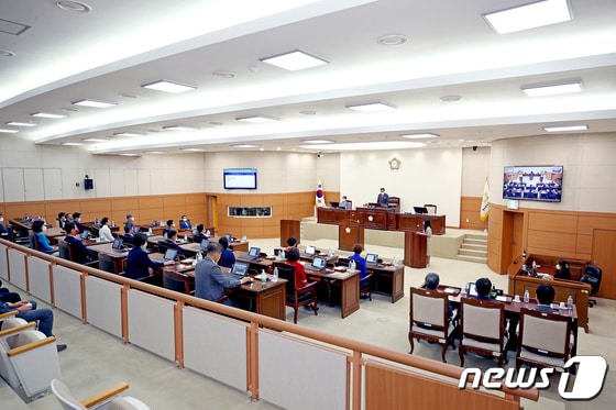 대전 유성구의회 본회의 모습.(유성구의회 제공)© 뉴스1