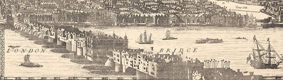 주상복합건물이 들어서있던 1682년의 런던교 드로잉 / 사진출처=위키피디아