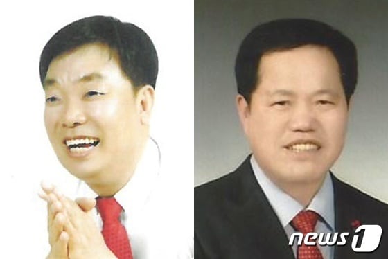 9대 의회 전반기 의장 후보로 등록한 국민의힘 이정수 의원(왼쪽)과 윤양수 의원.© 뉴스1
