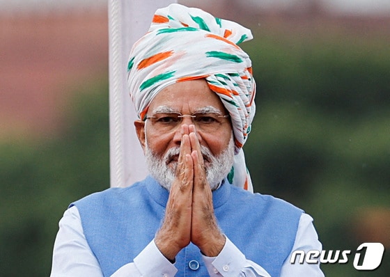 모디 인도 총리는 25년 안에 인도를 선진국에 올려 놓을 것이라고 공언하고 있다. © 로이터=뉴스1 © News1 정윤영 기자