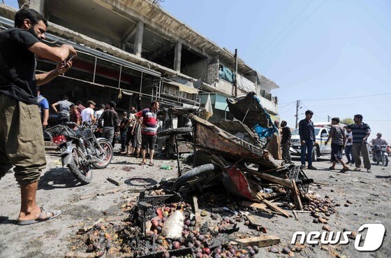 튀르키예-시리아 국경에서 발생한 폭력사태로 민간인 13명 가량이 사망했다. © AFP=뉴스1 © News1 이서영 기자