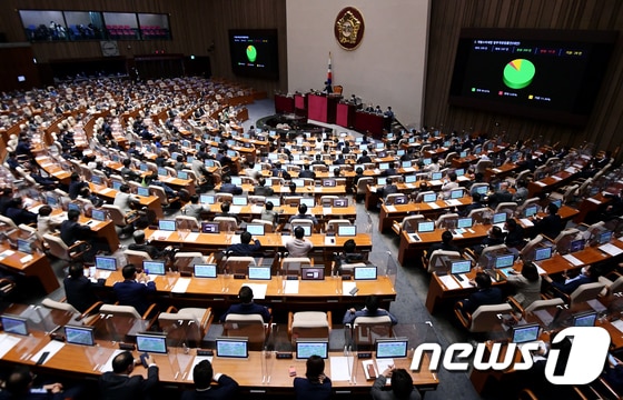 서울 영등포구 여의도동 국회의사당의 국회 본회의 모습. © News1 DB