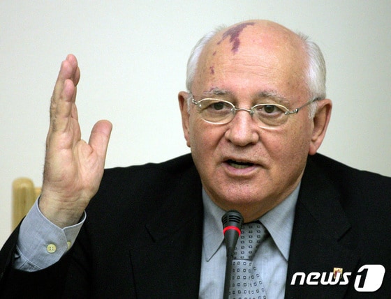 30일 사망한 미하일 고르바초프 소련 대통령. 이마의 반점이 트레이드마크였다. 한반도 지형을 닮았다는 이유로 한국에서도 크게 화제가 됐었다. © 로이터=뉴스1 © News1 박형기 기자