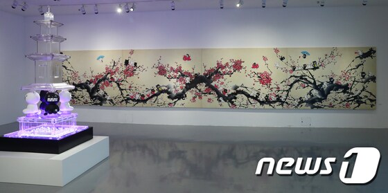 한국화와 현대 미술을 접목한 낸시랭 개인전 '버블코코 파고다(Bubble Coco PAGODA)'© News1 권현진 기자