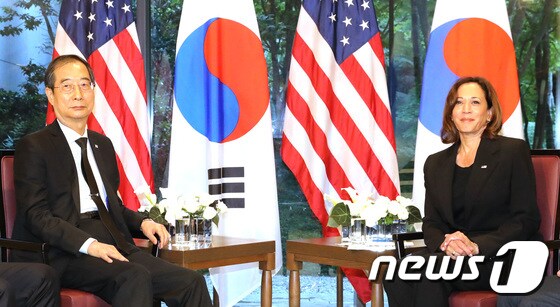 한덕수 국무총리와 카멀라 해리스 미국 부통령. 2022.9.27/뉴스1 © News1 박지혜 기자