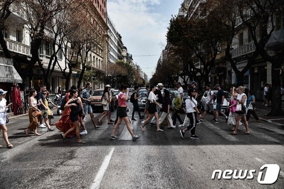 그리스 테살로니키의 거리 2022.08.20 © AFP=뉴스1 © News1 정윤미 기자