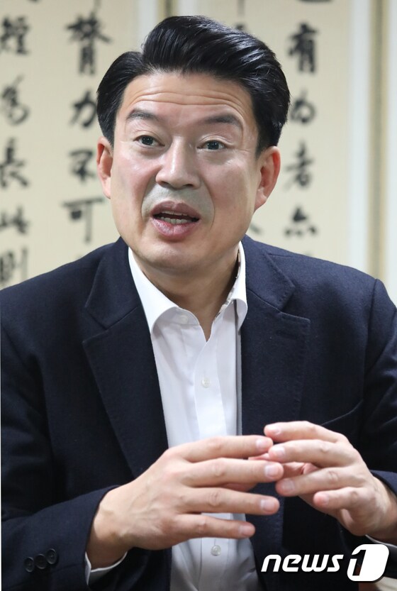 윤재호 구미상공회의소 회장이 22일 뉴스1에 소감을 말하고 있다. 2023.1.22/뉴스1 © News1 정우용 기자