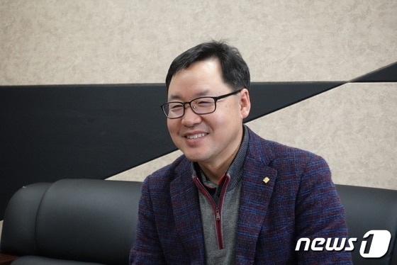 정점규 젠바디 대표이사가 2월1일 천안 본사에서 <뉴스1>과 인터뷰를 진행했다.