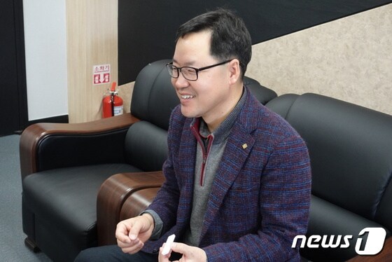 정점규 젠바디 대표이사가 2월1일 천안 본사에서 <뉴스1>과 인터뷰를 진행했다.