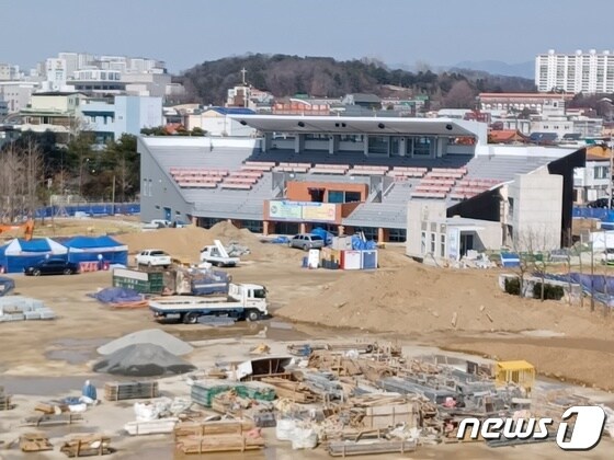 새로 짓고 있는 광주 무등경기장 야구장./뉴스1 DB © News1