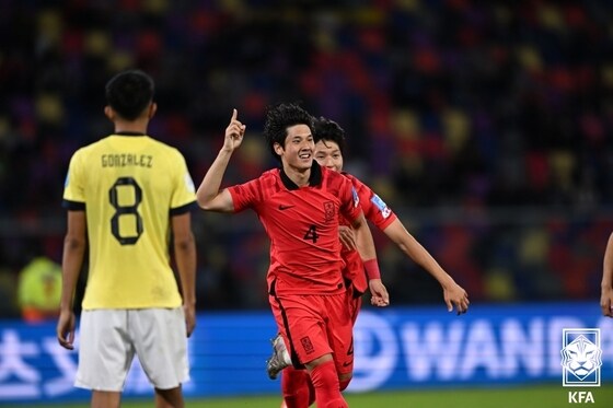 한국 축구대표팀이 에콰도르를 꺾고 20세 이하 월드컵 8강에 올랐다. (대한축구협회 제공)