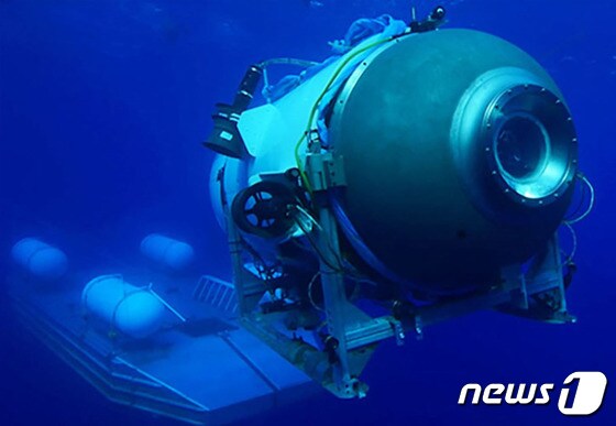 해저탐사 업체 오션게이트의 실종된 관광 잠수정 '타이탄'의 모습. 2023.6.21 © AFP=뉴스1 © News1 우동명 기자