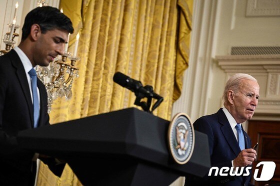 리시 수낵 영국 총리와 조 바이든 미국 대통령 © AFP=뉴스1
