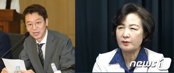 김웅 국민의힘 의원과 추미애 전 법무부 장관. © 뉴스1 DB 