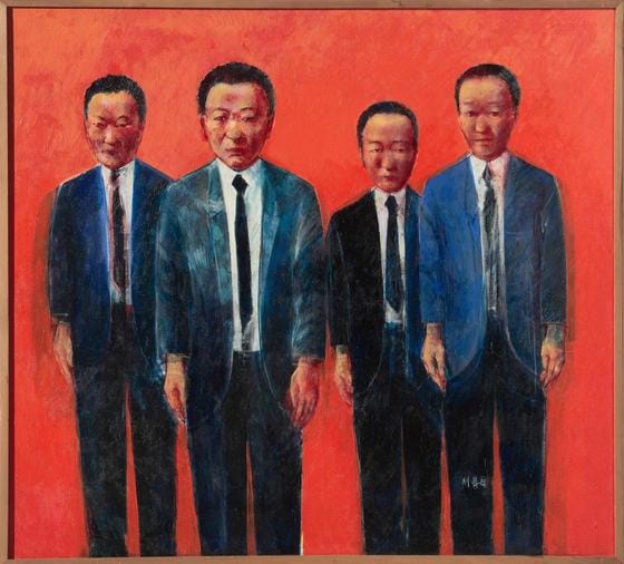  〈정치인〉, 1984, 1986, 캔버스에 유채, 90×100cm. (아트선재센터 제공)
