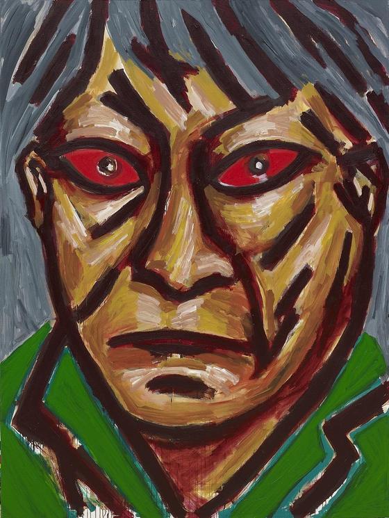 〈빨간 눈의 자화상〉, 2009, 캔버스에 아크릴릭, 259×194cm. 골프존뉴딘홀딩스 소장. (아트선재센터 제공)
