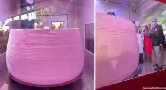 멕시코에서 무게가 무려 648.40kg에 달하는 사상 최대 핑크 마시멜로가 제작, 기네스세계기록위원회(GWR) 1위에 올랐다고 16일(현지시간) 현지 매체 등이 전했다. 트위터 캡처 