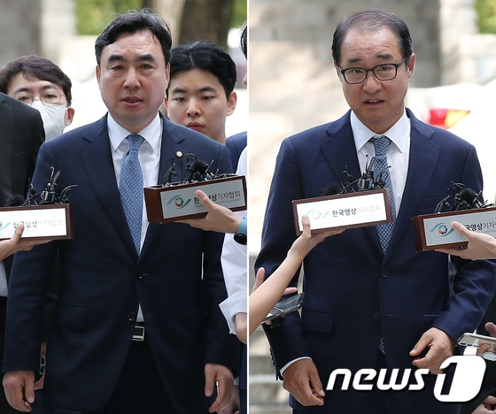 윤관석 무소속 의원(왼쪽)과 이성만 무소속 의원. 2023.8.4/뉴스1 © News1 박정호 기자