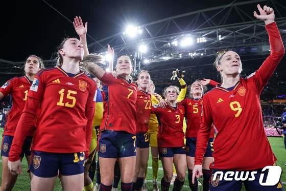 여자월드컵에서 우승을 차지한 스페인 대표팀 © AFP=뉴스1 © AFP=뉴스1