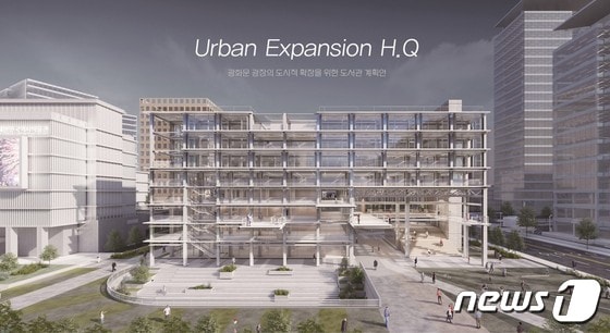 황해승 학생이 '2023 한국리모델링건축대전'에서 대상을 수상한 'Urban Expansion H.Q – 광화문 광장의 도시적 확장을 위한 도서관 계획안'.(삼육대 제공)