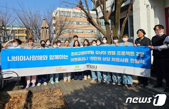 조이고양이병원은 4일 서울 나비야사랑해 보호소에서 수의료봉사를 진행했다. © 뉴스1 최서윤 기자