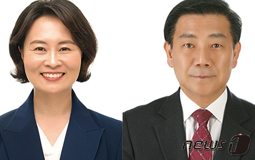 (왼쪽부터)박인영 더불어민주당후보, 백종헌 국민의힘 후보(부산시선관위 제공)
