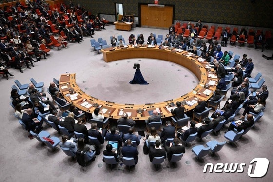 유엔 안전보장이사회. 2024.04.18. © AFP=뉴스1 © News1 정윤영 기자
