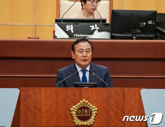 19일 김만기 전북자치도의원이 임시회에서 5분 발언을 하고 있다.(의회제공)2024.4.19/뉴스1