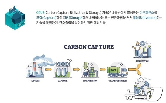 탄소 포집·저장·활용(CCUS) 모식도(한국CCUS 추진단 제공) © 뉴스1