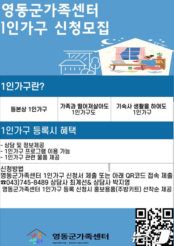 영동군가족센터 1인가구 신청모집 홍보물 /뉴스1 