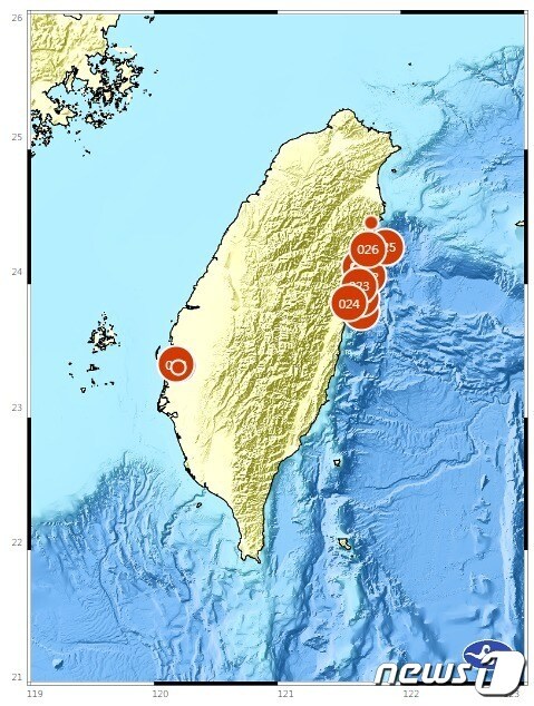 대만에서 규모 7.2 지진이 발생했다. © News1 강민경 기자