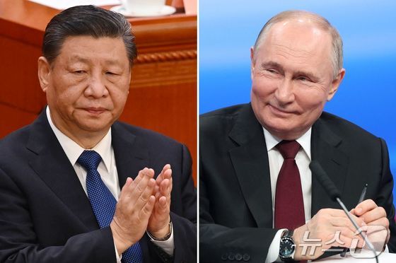 러시아 외무부는 14일 블라디미르 푸틴 대통령이 시진핑 중국 국가주석의 초청으로 이번주 베이징을 방문한다고 발표했다. 2024.05.14 © AFP=뉴스1 © News1 권진영기자