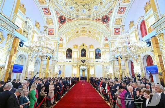 블라디미르 푸틴 러시아 대통령의 취임식이 7일(현지시간) 크렘린궁에서 열렸다. 2024.05.07. © 로이터=뉴스1