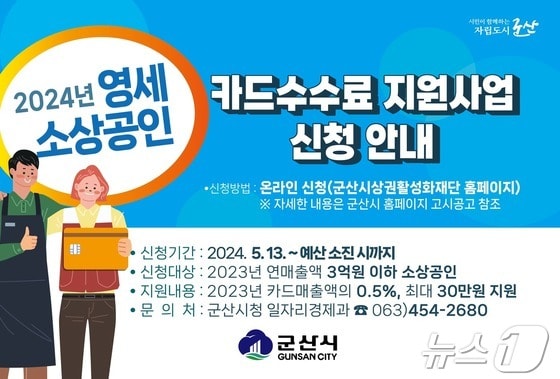 군산시가 영세소상공인의 경영부담 완화를 위해 카드수수료를 지원한다. 2024.5.9/뉴스1