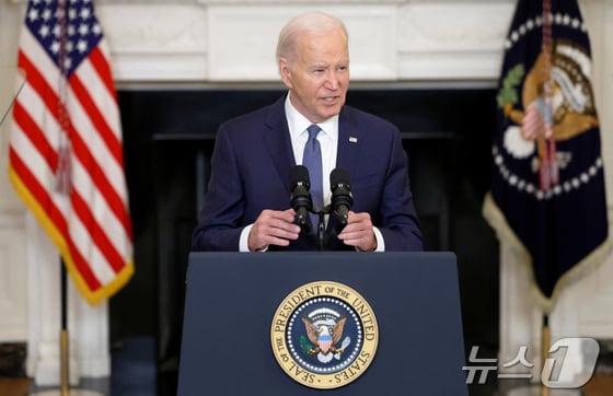 5월 31일(현지시간) 조 바이든 미국 대통령이 백악관에서 중동 문제에 관해 연설하고 있다. 2024.06.01/뉴스1 © 로이터=뉴스1 © News1 조소영 기자