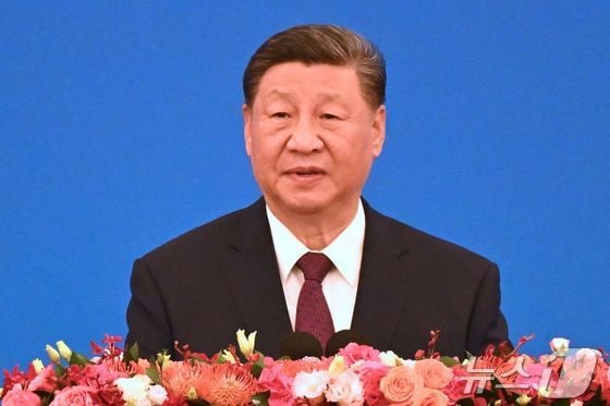 시진핑 중국 국가주석이 28일(현지시간) 베이징 인민 대회당에서 열린 평화공존 5원칙 발표 70주년 기념식에 참석해 발언을 하고 있다. 2024.06.28 © AFP=뉴스1 © News1 우동명 기자