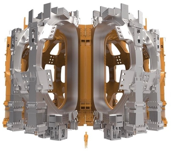 국제핵융합실험로(ITER) 코일 및 장치 가상도. 사람 그림은 장치 크기 비교 목적. (Credit:ITER) 2024.07.01 /뉴스1